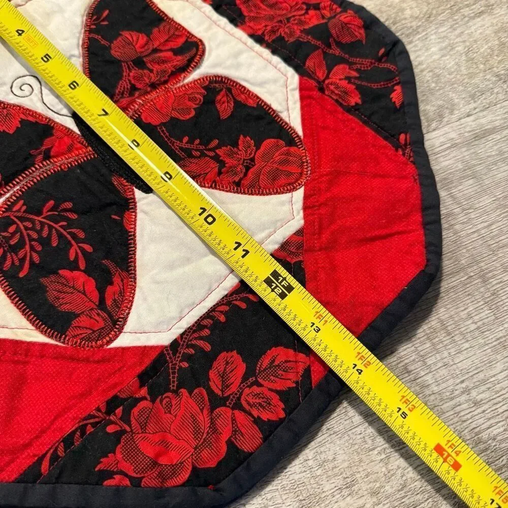 Butterfly Goth Gothic Red Black Quilted Placemats Set 2